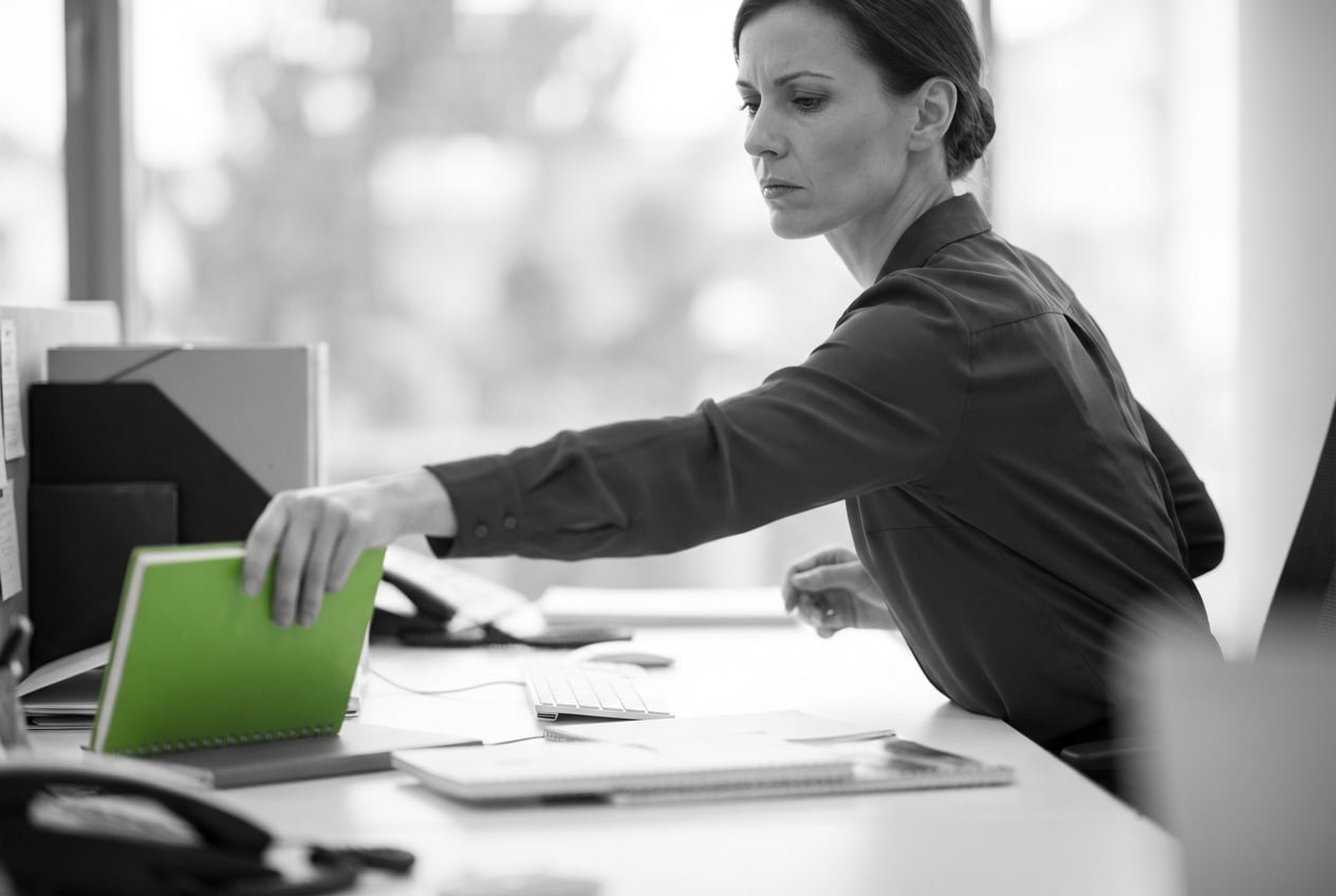 Professional working with digital systems in an office